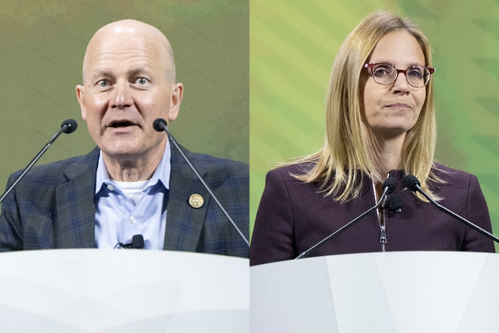 AACR Annual Meeting 2024 Program Cochairs Keith T. Flaherty, MD, FAACR, and Christina Curtis, PhD